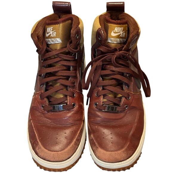 Nike Lunar Force 1 Duck Boot Women's Size 6.5 Sneakerboot Maroon Gum Bottom - Picture 5 of 8